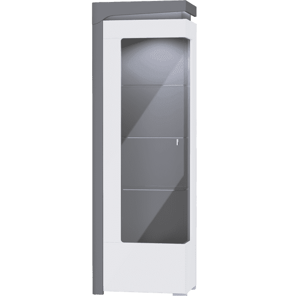 Tyler Tall Left LED Corner Storage Display Cabinet