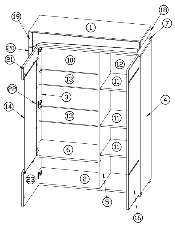 Tyler Low Dining Area Display Cabinet