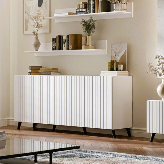 Becca Matte White Wide 4 Door Sideboard