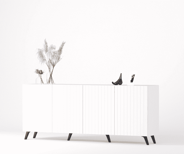 Becca Matte White Wide 4 Door Sideboard