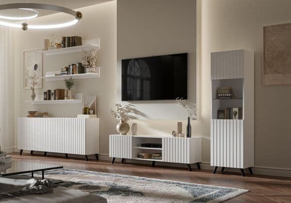 Becca Matte White Wide 4 Door Sideboard