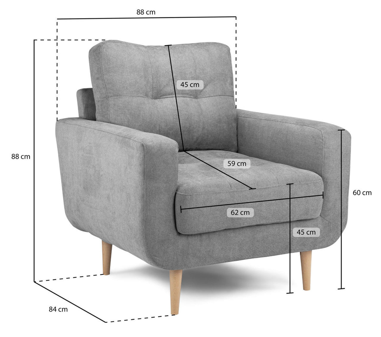 Aurora Armchair - Grey