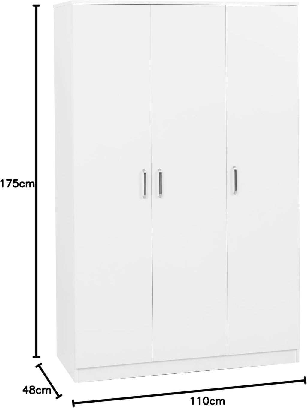 Dakota 3 Door Wardrobe in White