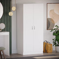 Riano 2 Door Wardrobe | White | Bedroom Furniture | 170H X 76W X 53D Cm | with Shelf & Hanging Rail | Large Capacity Storage