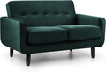 Oslo 2 Seater Compact Sofa in Dark Green Velvet Fabric | W130 X D80 X H80 Cm, Padded Cushions, 2 Couch for Modern Living Rooms, Bedrooms & Flats, Velvet Fabric