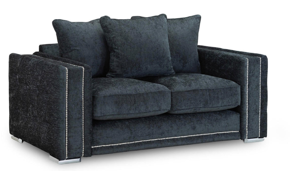 black sofas