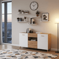 BlancMatte Slatted Artisan Sideboard Cabinet