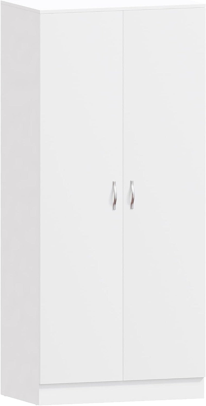 Riano 2 Door Wardrobe | White | Bedroom Furniture | 170H X 76W X 53D Cm | with Shelf & Hanging Rail | Large Capacity Storage