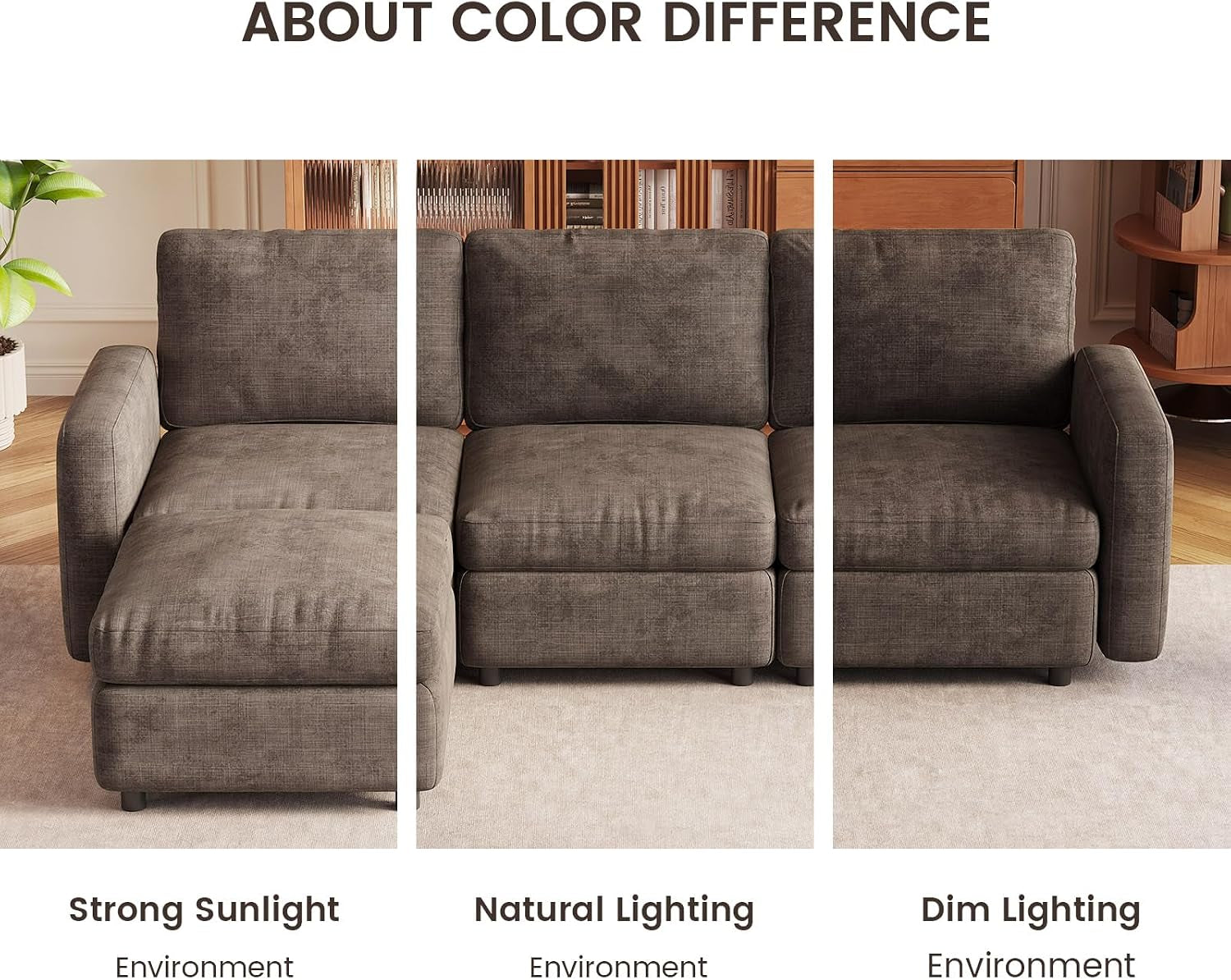 90.15" Large Modular Sectional Sofa, 5-Seater U-Shaped Couch with 2 Storage Ottoman, Deep Seat & Comfortable Upholstery, Wooden Frame for Apartment & Office, Brown