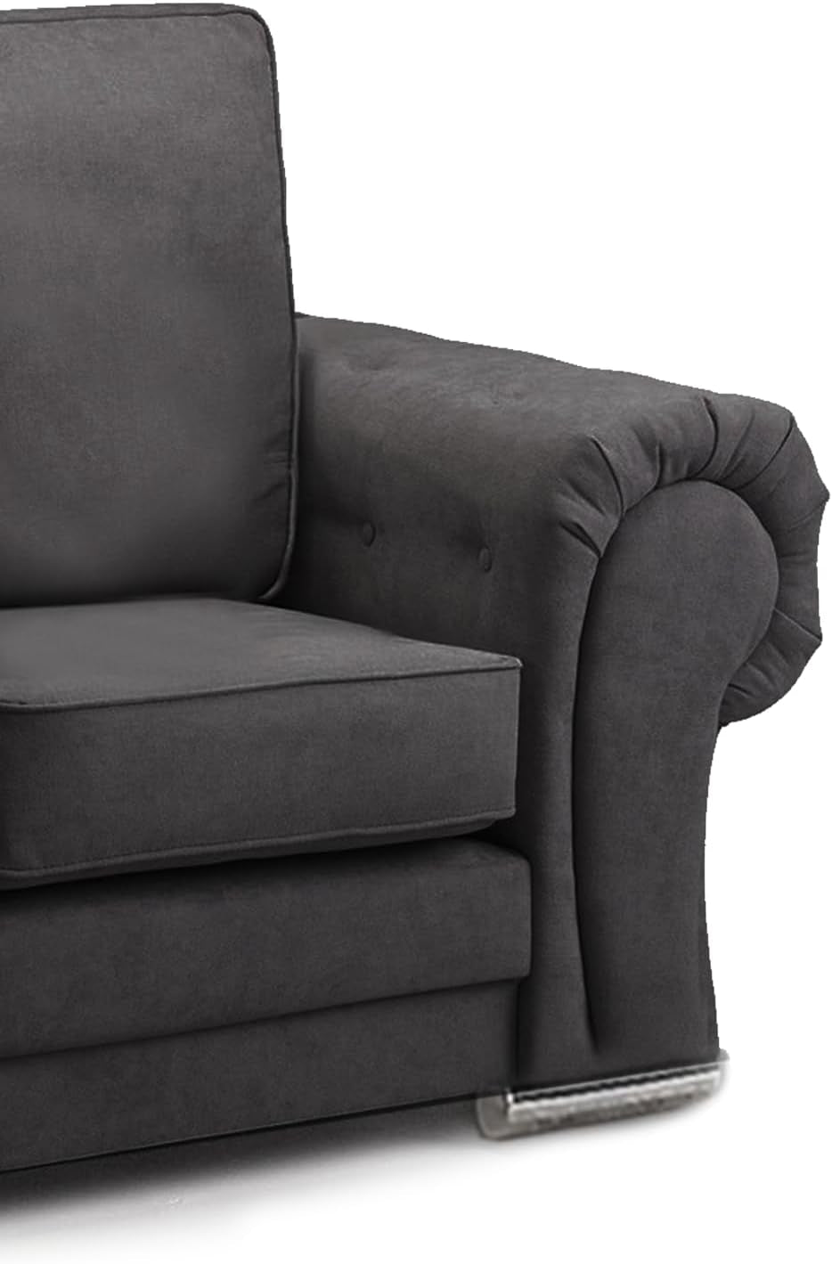Milan Black Chesterfield L-Shaped Corner Sofa, 5 Seater 2C2, Living Room Seating (Black, 2 Corner 2)