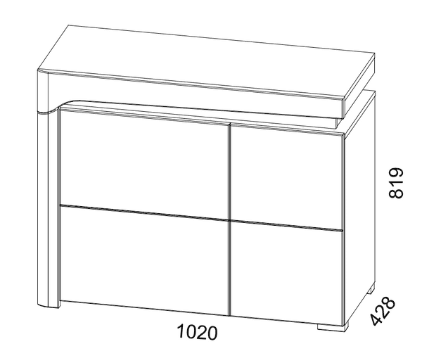 Grenald 2 Door Small Sideboard With Lights