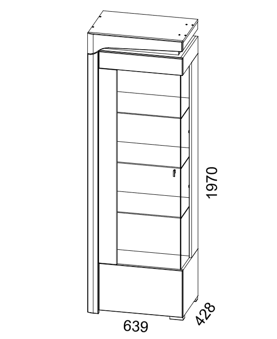 Grenald Left Display Cabinet