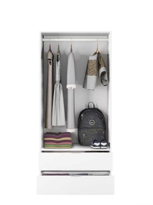 Cairo Arctic White 180cm Wardrobe
