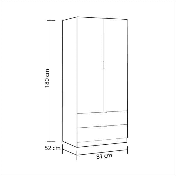 Cairo Arctic White 180cm Wardrobe