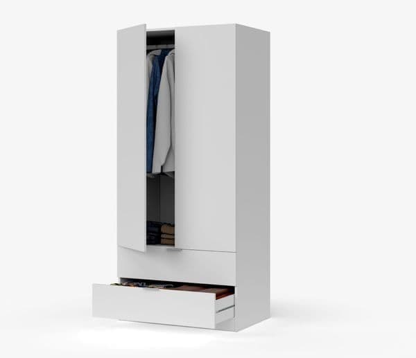Cairo Arctic White 180cm Wardrobe