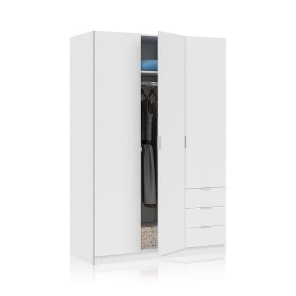 Cairo Arctic Compact Wardrobe White Wardrobe With Drawers