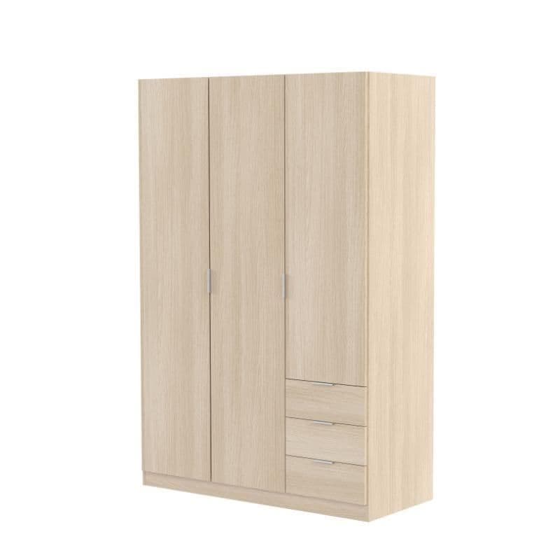 Cairo Oak Wardrobe – 3 Door, 3 Drawer Storage