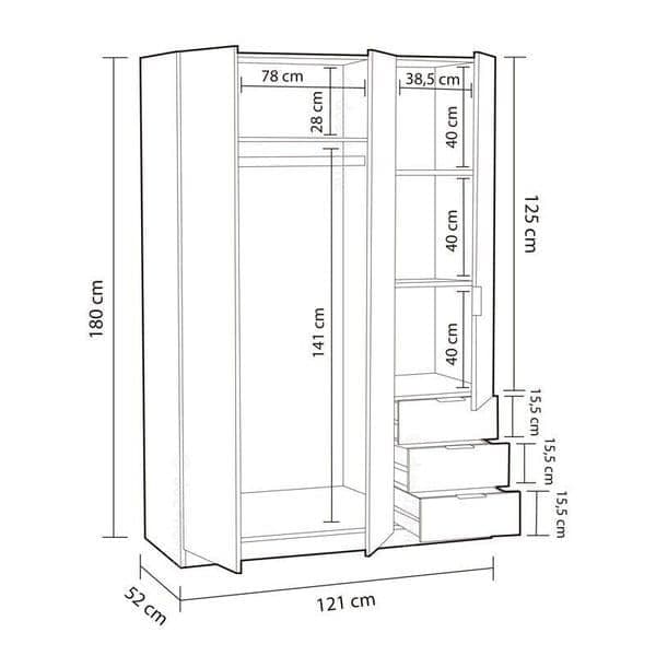 Cairo Oak Effect Compact Wardrobe