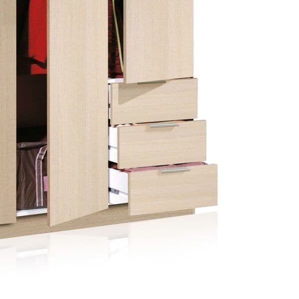 Cairo Oak Wardrobe – 3 Door, 3 Drawer Storage