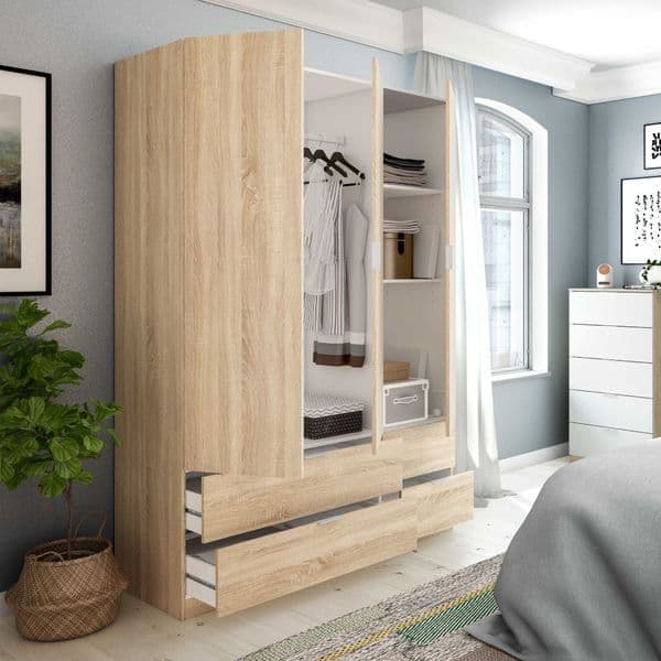 Cairo Compact Oak Wardrobe Dresser 3 Drawers