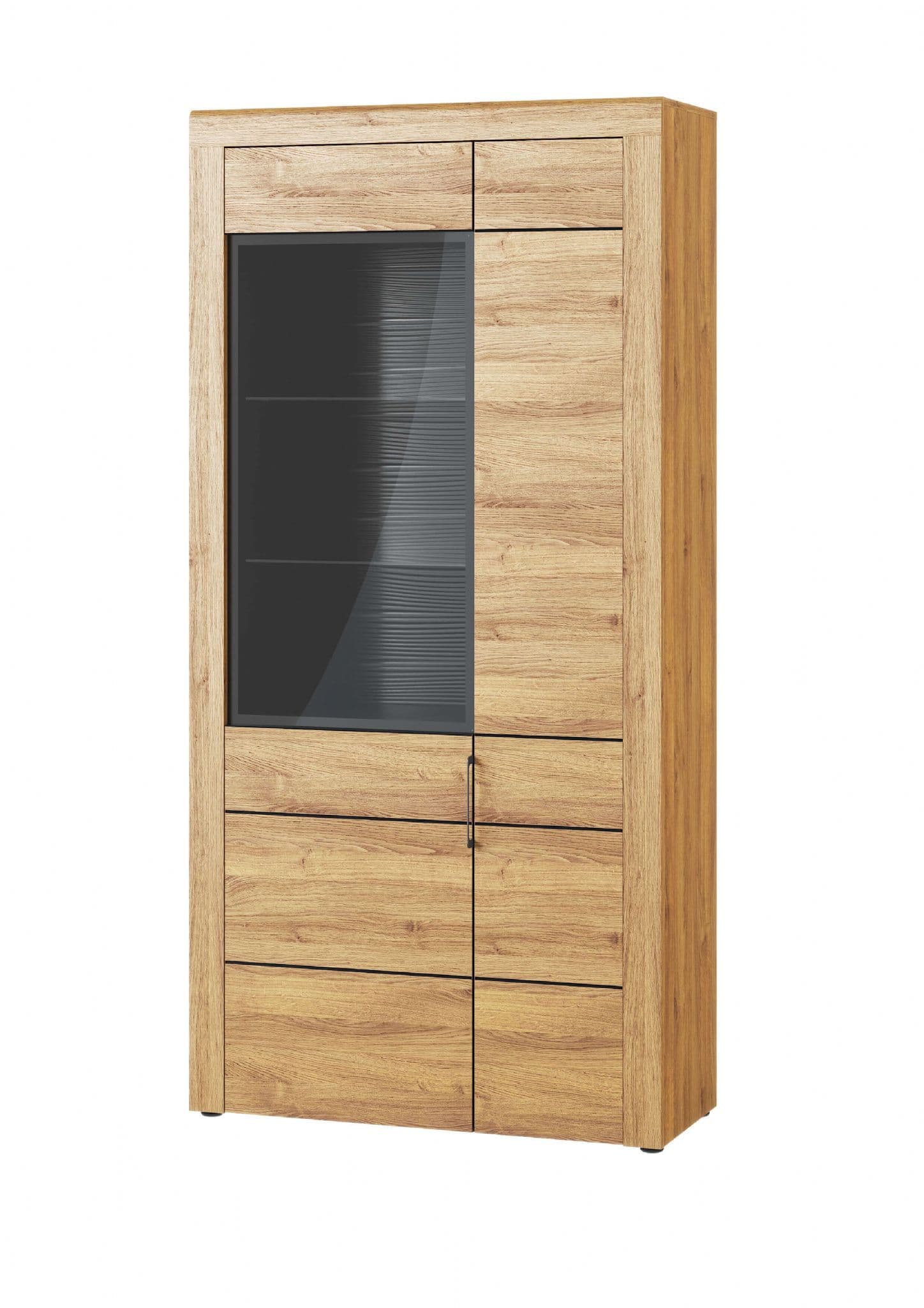 2 Door Premium Display Cabinet in Oak