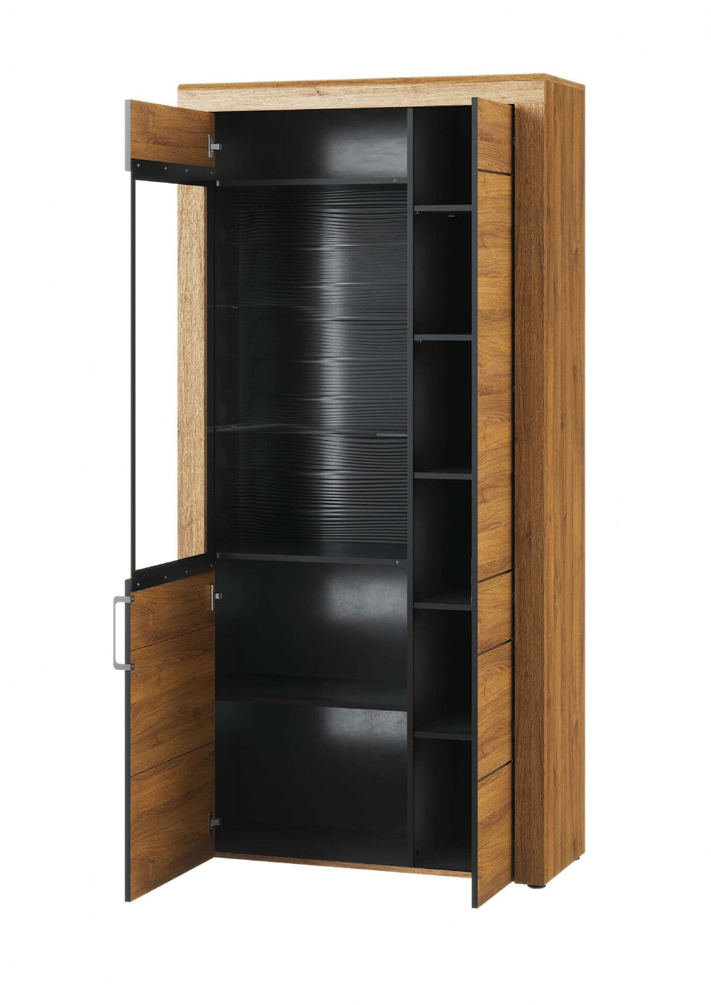 2 Door Premium Display Cabinet in Oak