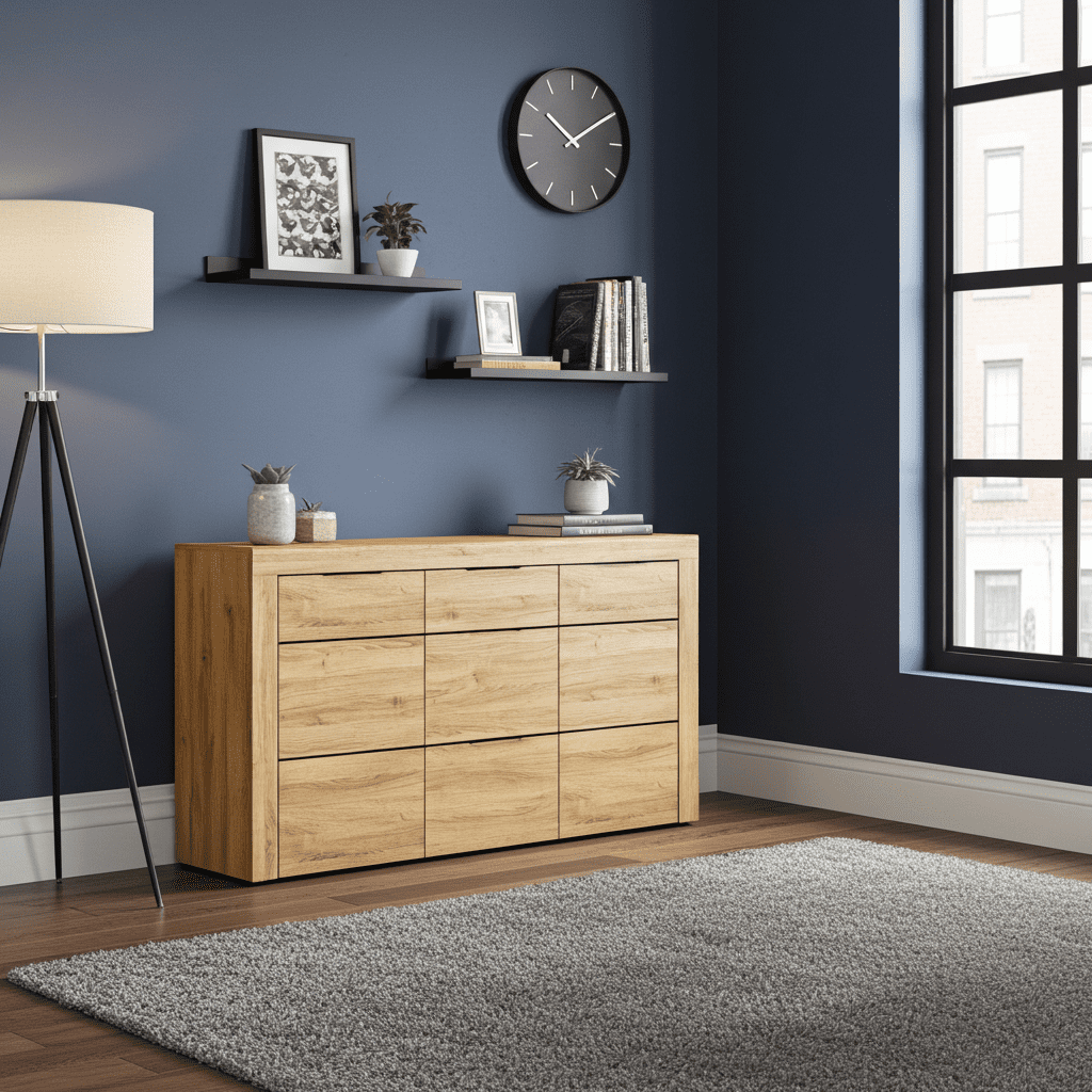 Lindel 3 Drawer Oak Sideboard Oak