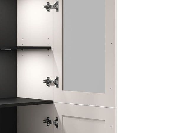 Callesso Cashmere Taupe Panelled Highboard Display Cabinet