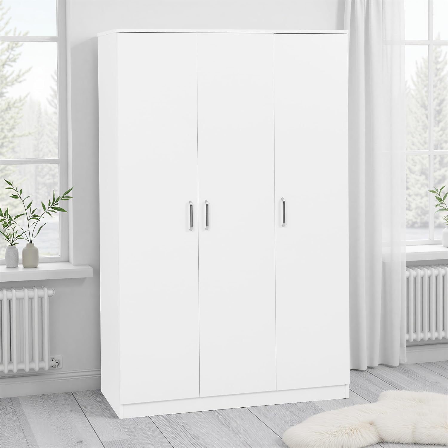 Dakota 3 Door Wardrobe in White