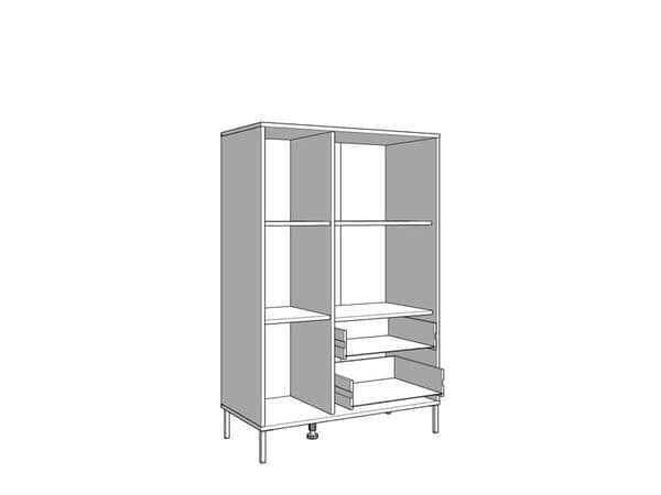 Riverton Slatted Artisan Oak Effect Black Low Display Cabinets for Home
