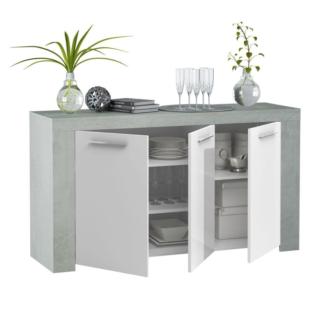 Tirana White and Grey Sideboard