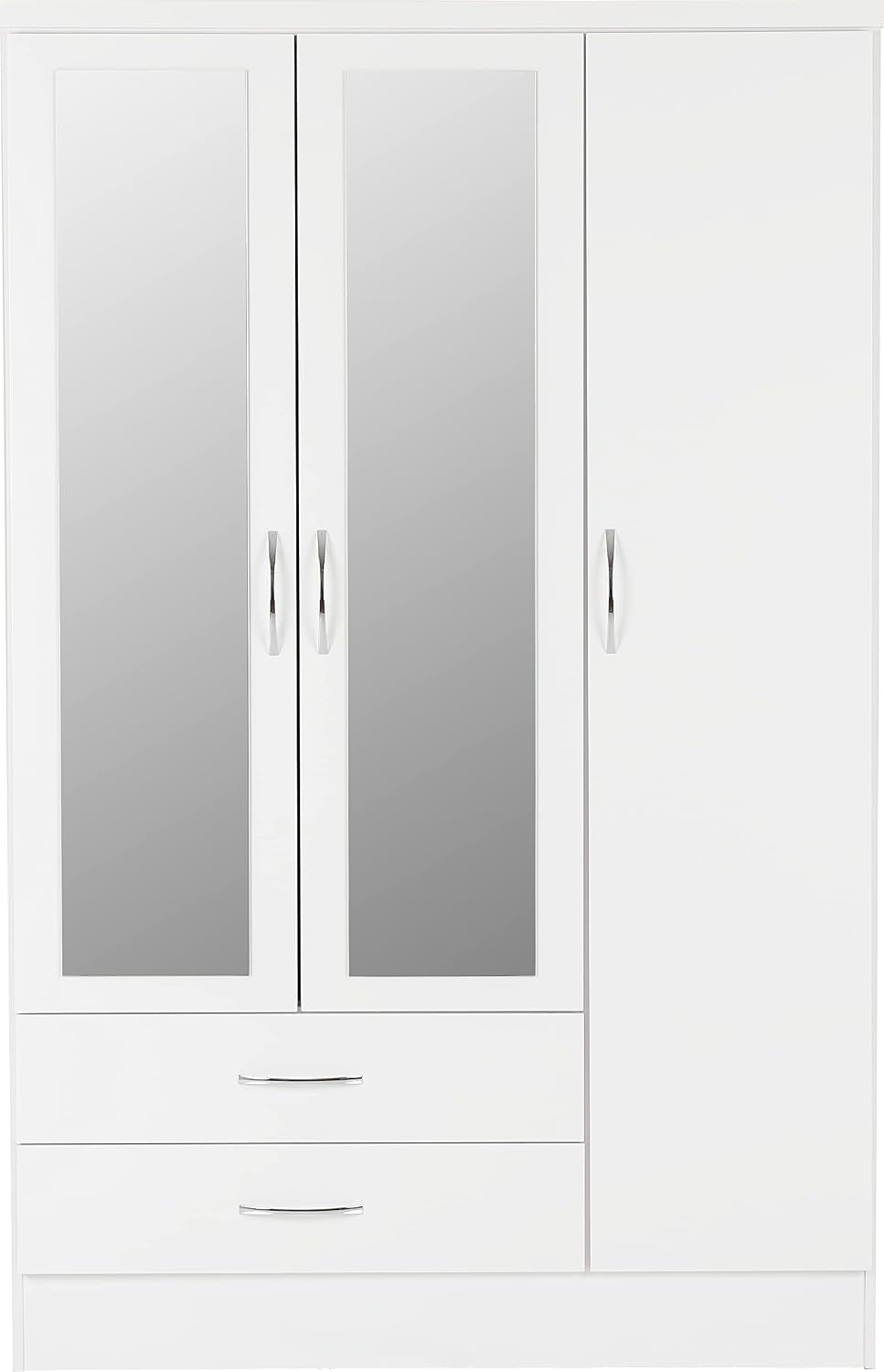 Nevada 3 Door 2 Drawer Wardrobe in White Gloss