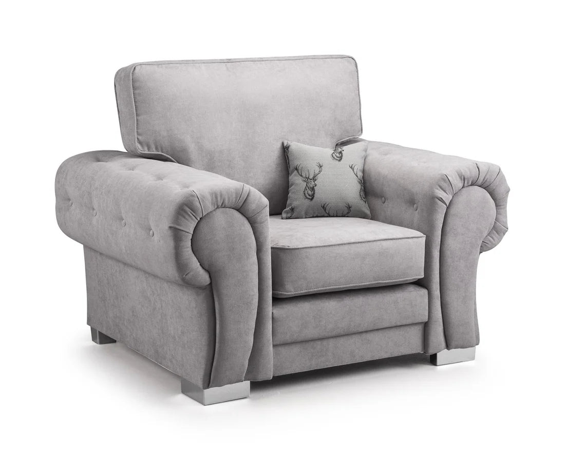 Leather Black Armchair Sofa Foam-Filled Cushions