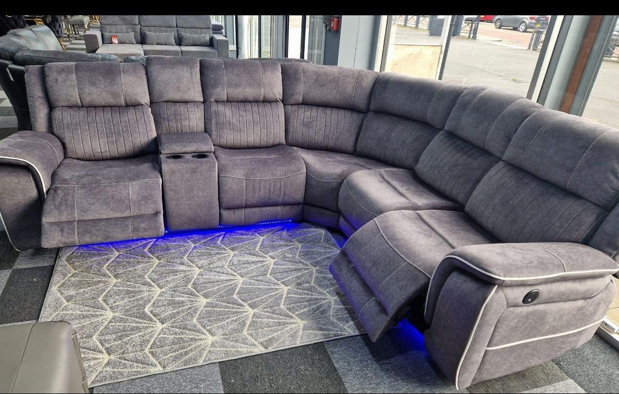 Hannah Electric Corner Sofa Micro Fibre Fabric (270Cm X 230Cm)