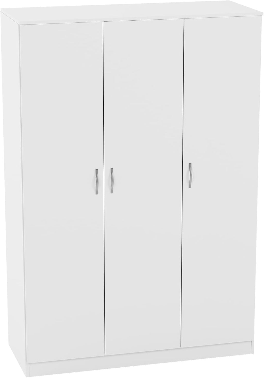 Riano 3 Door Wardrobe | White | Bedroom Furniture | 170H X 115.4W X 53D Cm | with Shelf & Hanging Rail | Large Capacity Storage