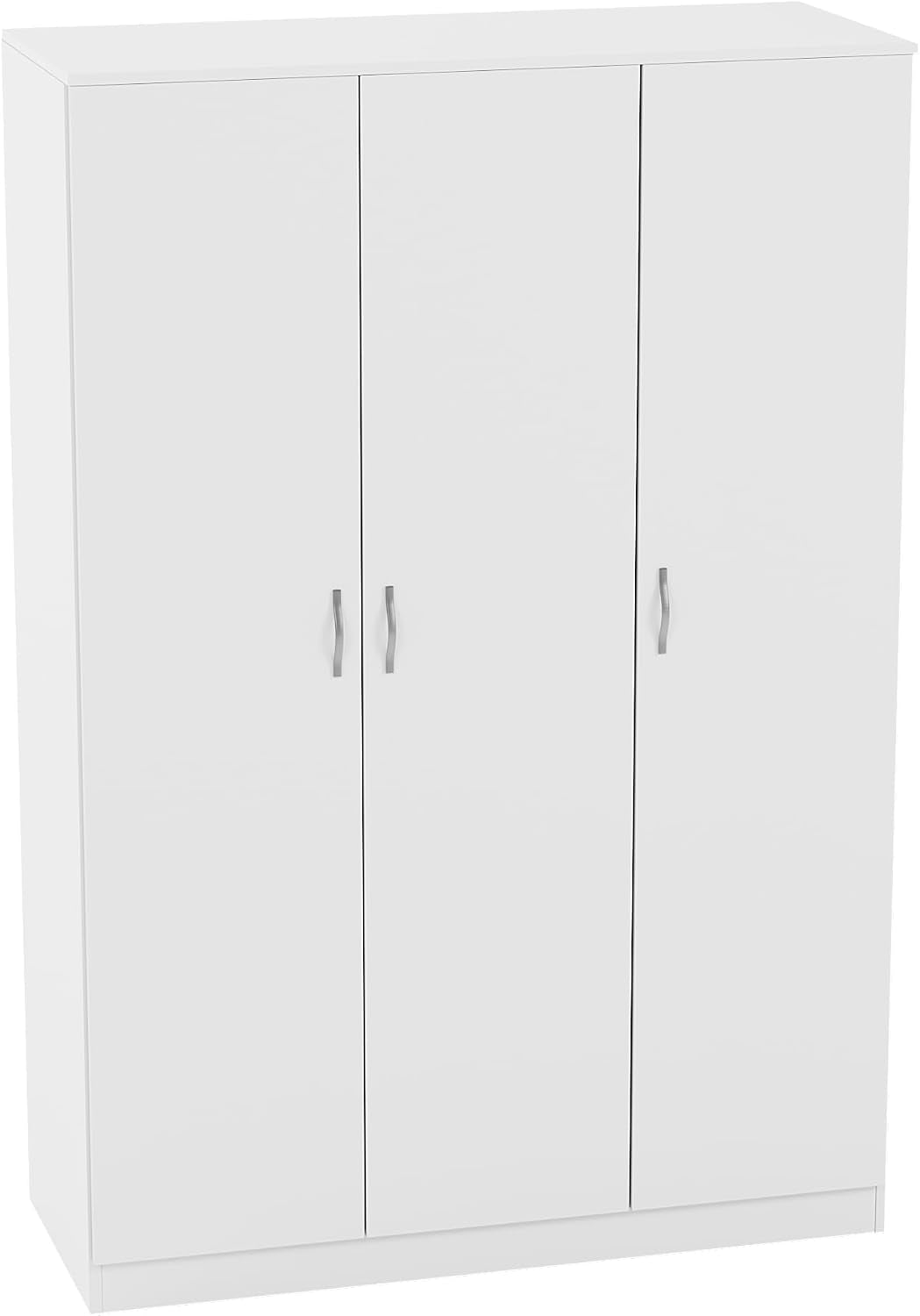 Riano 3 Door Wardrobe | White | Bedroom Furniture | 170H X 115.4W X 53D Cm | with Shelf & Hanging Rail | Large Capacity Storage