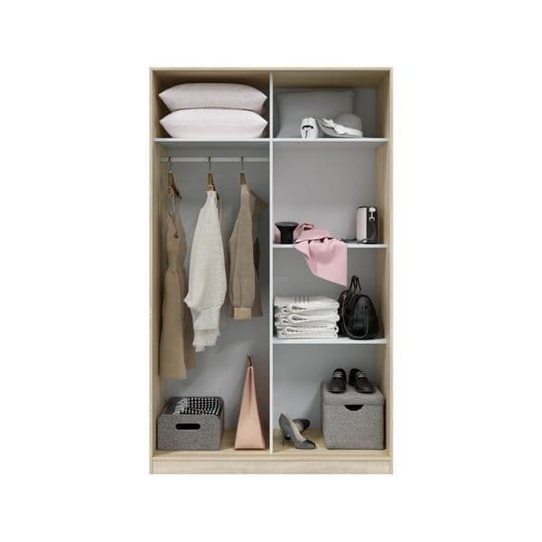 Durham Artic White and Oak Wardrobe