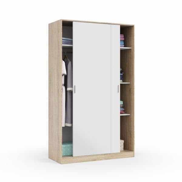 Durham Artic White and Oak Wardrobe