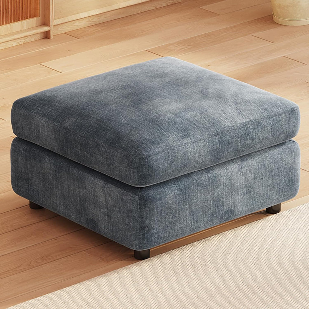 70Cm Rectangular Storage Ottoman, Light Blue Storage Bench | Polyester Upholstery with Hidden Storage, Comfortable Footrest or Extra Seat for Living Room, Bedroom or Entryway