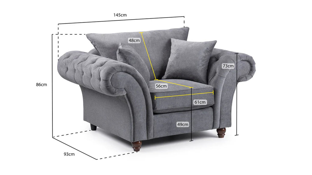 Windsor Fullback Grey Tub Armchair