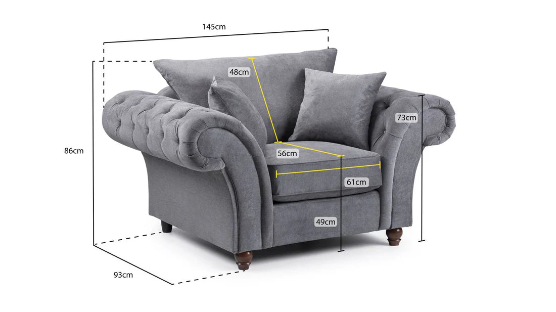 Windsor Fullback Grey Tub Armchair