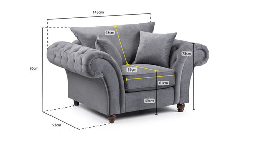 Armchair UK | Windsor Fullback Grey Tub Armchair | Home Furniture