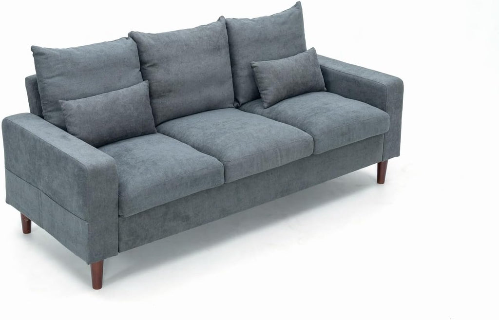 3-Seat Sofa Couch with Reversible Back Cushions Modern Fabric Sofa 3 Seater Couch for Small Apartment