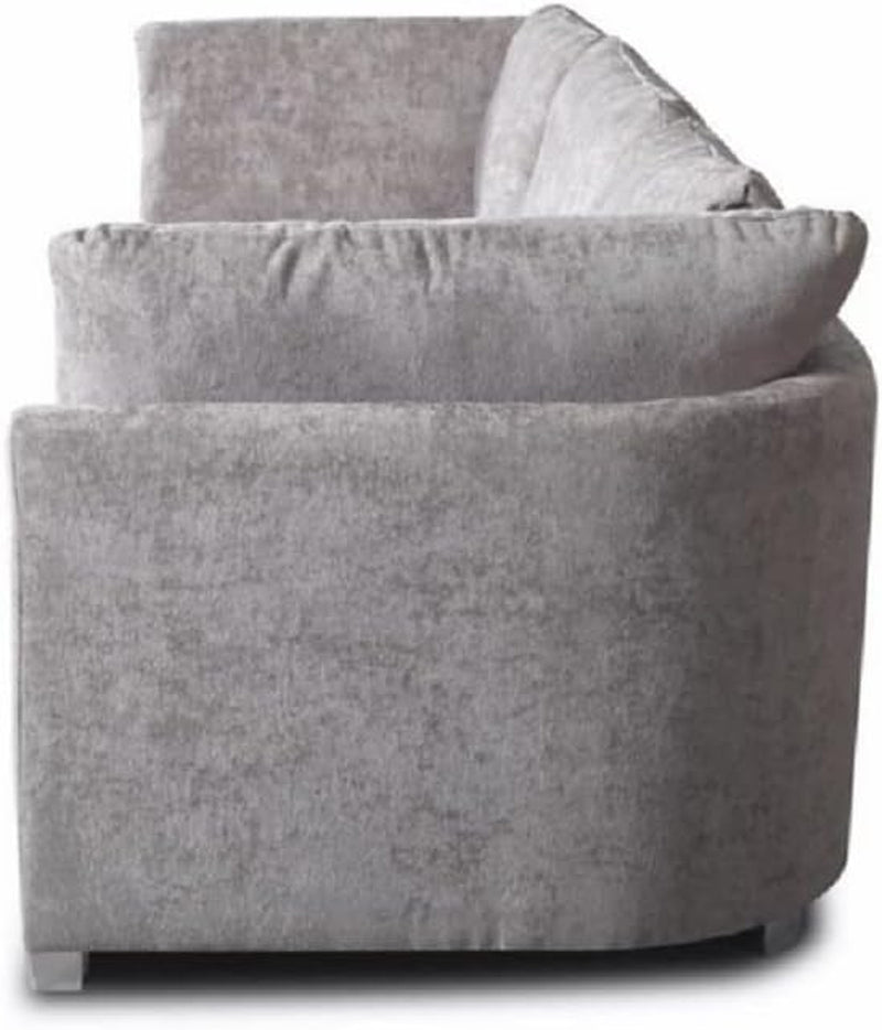 Alaska Truffle L or U Shaped Corner Sofa | Large Footstools | Warranty Included | Chenille Fabric | L Shape U Shape (Scatterback), Grey
