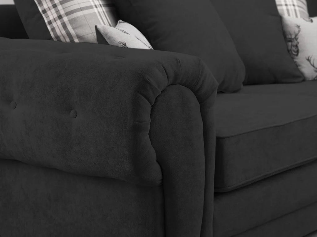 Love Seat Sofa Bed Grey 3 Seater