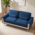 Large 2 Seater Sofa in Corduroy with Bolster Cushions, Blue | 175 Cm Wide, 146 Cm Seat, 51 Cm Seat Depth, 15 Cm High Legs, Solid Wood Frame, Corduroy Upholstery