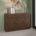 Catania Narrow Large Sideboard Cabinet Unit with 3 Storage Drawers & 3 Storage Cupboards, Walnut Furniture for Living Room, Dining Room, Hallway & Office, Royal Walnut D39.8 X H76 X W118.8Cm