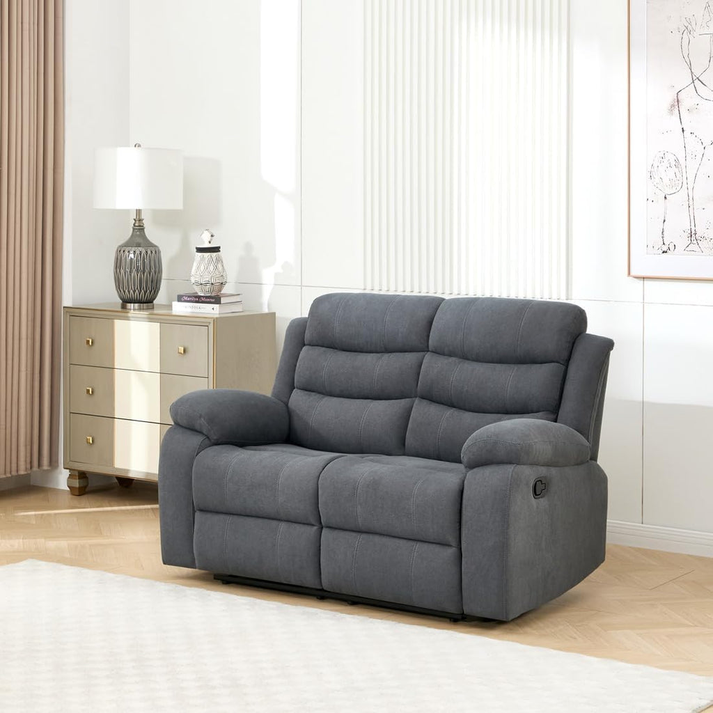 BOSTON MANUAL FABRIC RECLINER 3 + 2 + 1 SOFA ARMCHAIR SET SUITE
