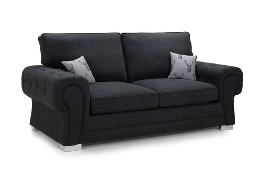 Verona Fullback Sofa Bed Black 3 Seater