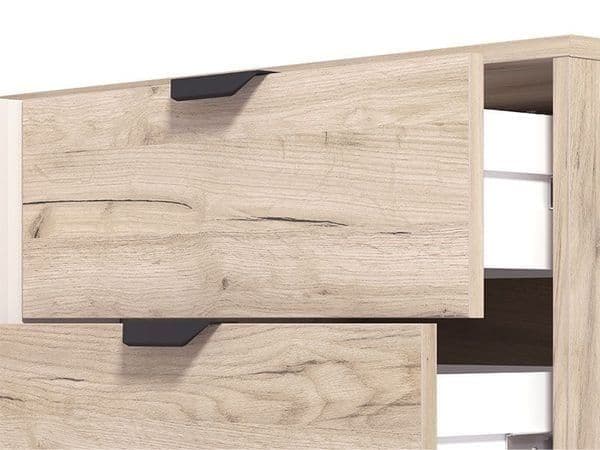 Medowin Grey Oak Effect And Cashmere Slatted Sideboard
